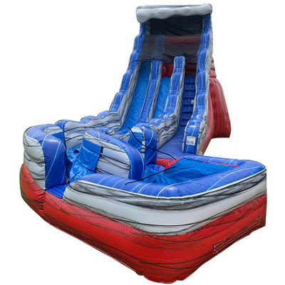 Rot und Blau Klappschwanz Wasserrutsche aufblasbar mit Pool Luftrutsche kundenspezifisches Logo