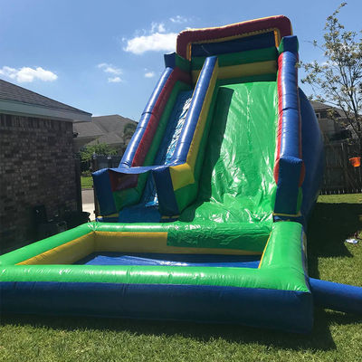 Mieten Sie einen Green Bounce Jump Wasserrutsche aufblasbaren Würfel Pool für kommerzielle Anlässe