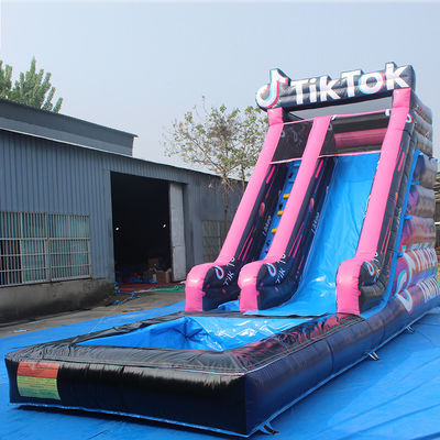 Mieten Sie einen Green Bounce Jump Wasserrutsche aufblasbaren Würfel Pool für kommerzielle Anlässe