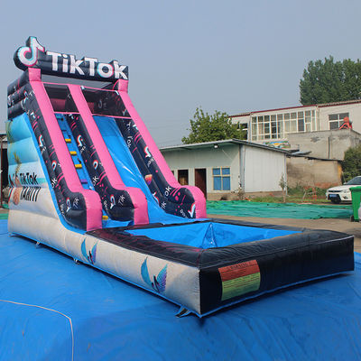 Mieten Sie einen Green Bounce Jump Wasserrutsche aufblasbaren Würfel Pool für kommerzielle Anlässe