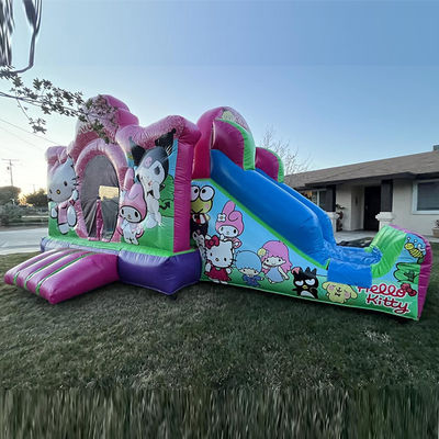 PVC-Cartoon rosa aufblasbare Türsteherrutsche mit CE/EN71/EN14960-Zertifikat