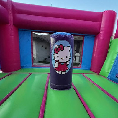 PVC-Cartoon rosa aufblasbare Türsteherrutsche mit CE/EN71/EN14960-Zertifikat