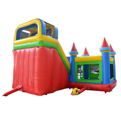 Anpassen akzeptiert PVC Rot und Blau aufblasbare Spiele Türsteher Haus Rutsche für Kinder