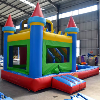 Anpassen akzeptiert PVC Rot und Blau aufblasbare Spiele Türsteher Haus Rutsche für Kinder