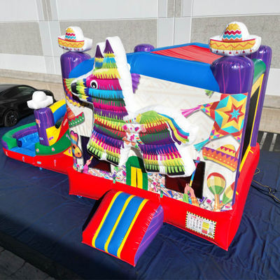 PORTABLE PVC Regenbogen-Welpen aufblasbares Sprunghaus mit Schiebereglern