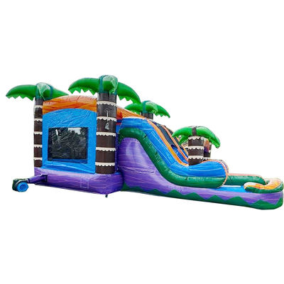 Palmbäume Sprungburg mit Schieberegler PVC Aufblaser Sprunghaus und Zubehör
