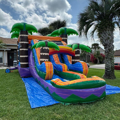 Palmbäume Sprungburg mit Schieberegler PVC Aufblaser Sprunghaus und Zubehör