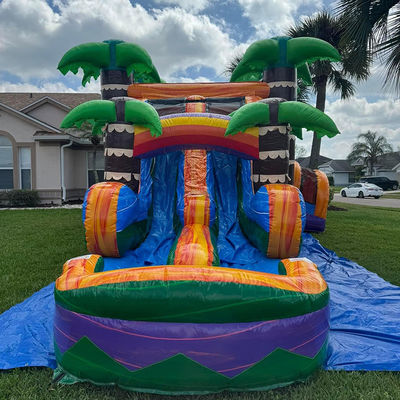 Palmbäume Sprungburg mit Schieberegler PVC Aufblaser Sprunghaus und Zubehör