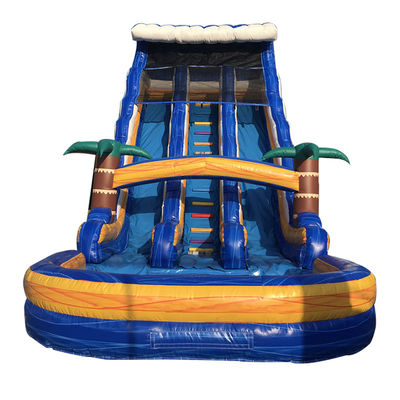 Individuelle Größe Kommerzielle PVC-Wasserrutsche aufblasbar mit Pool und abnehmbare Leiter
