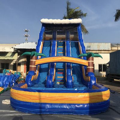 Individuelle Größe Kommerzielle PVC-Wasserrutsche aufblasbar mit Pool und abnehmbare Leiter