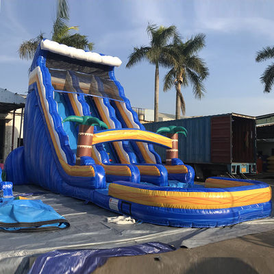 Individuelle Größe Kommerzielle PVC-Wasserrutsche aufblasbar mit Pool und abnehmbare Leiter