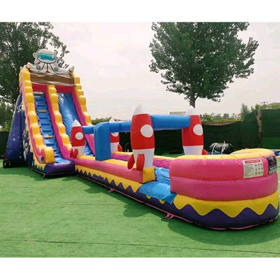 Kommerzielles Astronauten-Thema Aufblasbecken mit riesiger Wasserrutsche und Raketen-Langrutsche