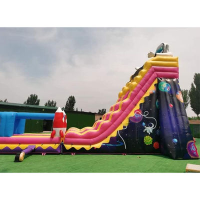 Kommerzielles Astronauten-Thema Aufblasbecken mit riesiger Wasserrutsche und Raketen-Langrutsche