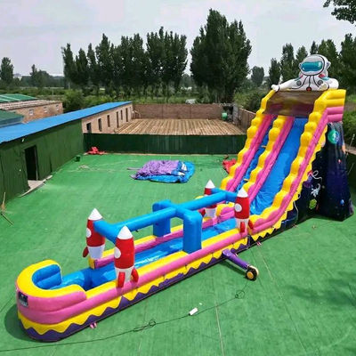 Kommerzielles Astronauten-Thema Aufblasbecken mit riesiger Wasserrutsche und Raketen-Langrutsche