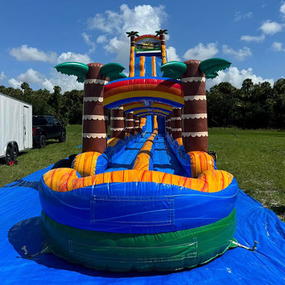 Extra lange Palmbaum aufblasbare Rutsche mit Pool Must-Erfahrung im Aquatic Park