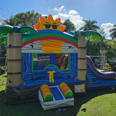 Unisex 27FT gewerbliche PVC-Sonnenburg mit Schiebe aufblasbares Sprungschloss und Dual Lane Pool