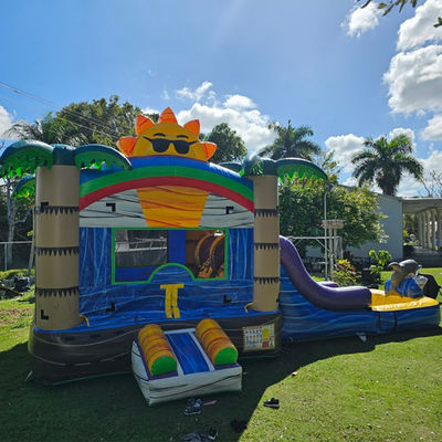 Unisex 27FT gewerbliche PVC-Sonnenburg mit Schiebe aufblasbares Sprungschloss und Dual Lane Pool