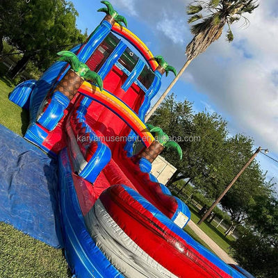 Erweiterte Doppelslide Rot Spannende Aufblasbare Combo Sprungburg für den Wasserpark