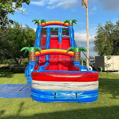 Erweiterte Doppelslide Rot Spannende Aufblasbare Combo Sprungburg für den Wasserpark