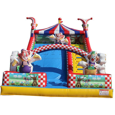 Kommerzielle aufblasbare Trockenrutsche mit individuellem Logo Karneval Zirkus Clown Sprungrutsche