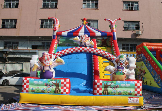 Kommerzielle aufblasbare Trockenrutsche mit individuellem Logo Karneval Zirkus Clown Sprungrutsche