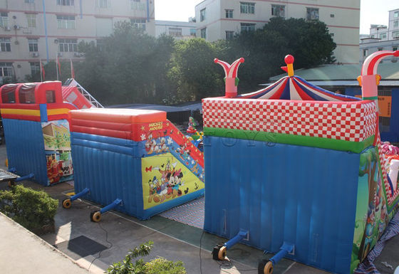 Kommerzielle aufblasbare Trockenrutsche mit individuellem Logo Karneval Zirkus Clown Sprungrutsche