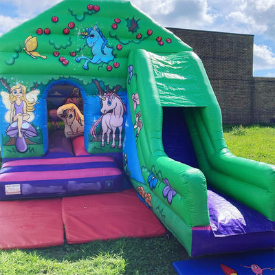 0.55mm PVC Vinyl Plane Bouncer House mit Rutsche Innen- und Außenunterhaltung
