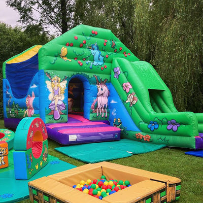 0.55mm PVC Vinyl Plane Bouncer House mit Rutsche Innen- und Außenunterhaltung