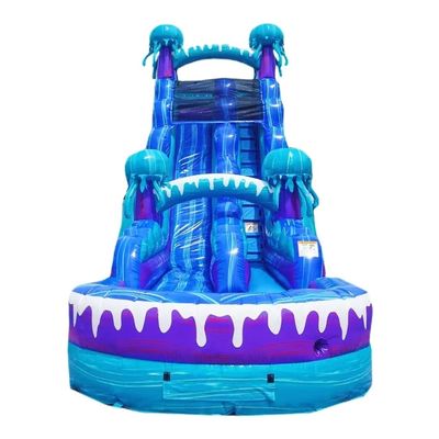 Freizeitpark Vergnügungsgeräte 36ft bunte aufblasbare Wasserrutsche mit Pool