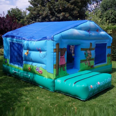 Kommerzielle Kinder-Picknick-Trampolin mit blau aufblasbarem Sprungschloss und Ballpit