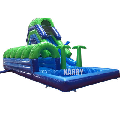 Party-Vermietung Geschäft aufblasbare Palmbaum-Wasserrutsche mit Swimmingpool
