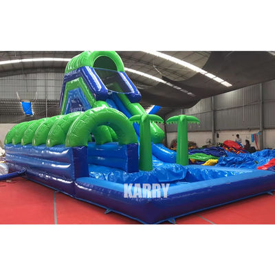 Party-Vermietung Geschäft aufblasbare Palmbaum-Wasserrutsche mit Swimmingpool