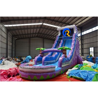 Farbenfrohe PVC aufblasbare Wasserrutsche mit Schwimmbad für Sommervergnügen