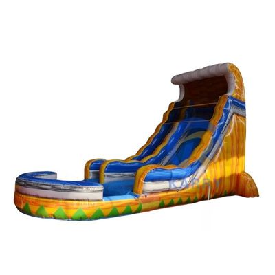 Farbenfrohe PVC aufblasbare Wasserrutsche mit Schwimmbad für Sommervergnügen
