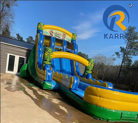 Große Erwachsene und Kinder Größe aufblasbare Gartenrutschen mit Pool