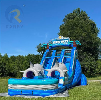 Große Erwachsene und Kinder Größe aufblasbare Gartenrutschen mit Pool