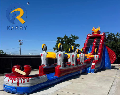 Eigene Eigenschaften Aufblasbarer Wasserrutscher für Erwachsene mit Pool Sprunghaus PVC nachhaltig
