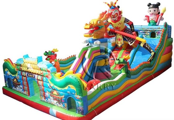 Unisex Kinder aufblasbare Spaß Stadt Dino Thema Sprunghaus Rutsche für Partyevents