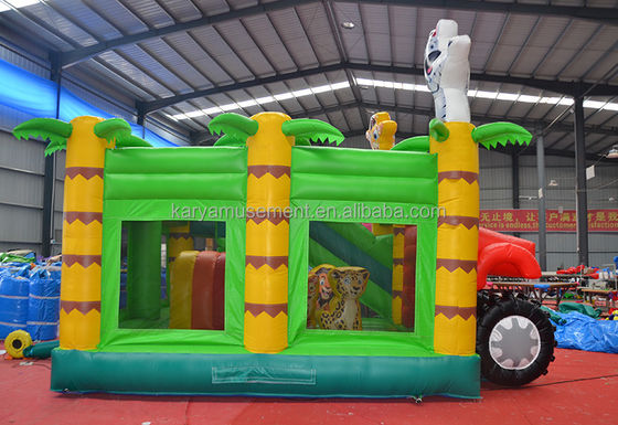 Wild Jungle Safari aufblasbare Springburg kundenspezifische Farbe Sprunghaus mit Rutsche