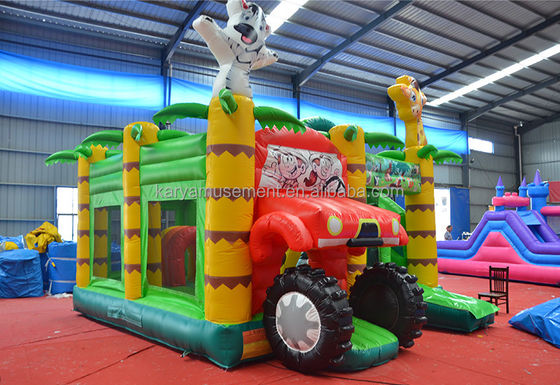 Wild Jungle Safari aufblasbare Springburg kundenspezifische Farbe Sprunghaus mit Rutsche