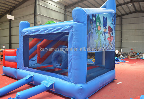 Gewerbliche Qualität PVC Tarpaulin Mini Super man Rot aufblasbares Sprunghaus mit Rutsche