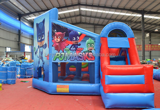 Gewerbliche Qualität PVC Tarpaulin Mini Super man Rot aufblasbares Sprunghaus mit Rutsche