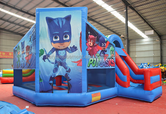 Gewerbliche Qualität PVC Tarpaulin Mini Super man Rot aufblasbares Sprunghaus mit Rutsche