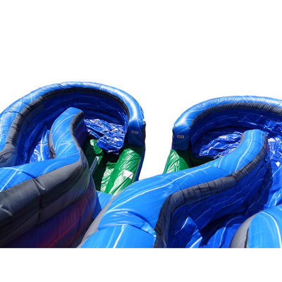 Hinterhof Spaß Große aufblasbare Wasserrutsche mit zwei Fahrbahnen Nassschleifer und 0,55 mm Platon PVC