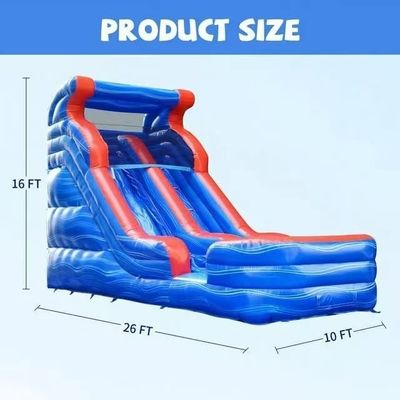 Outdoor-Spielzeug für Kinder Aufblasbare Wasserrutsche mit Schwimmbad und Digitaldruck