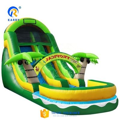 Outdoor-Spielzeug für Kinder Aufblasbare Wasserrutsche mit Schwimmbad und Digitaldruck