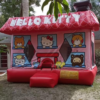 14 Jahre auf Populär Rot Hallo Kit-ty Aufblasbare Trampolin Schloss mit Reparatur-Kits