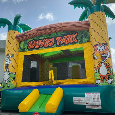 Party-Vermietung Safari-Park Thema PVC aufblasbares Sprunghaus für Unisex-Kunden