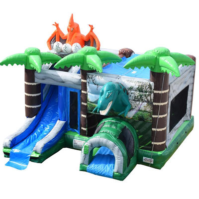Jurassic Dinosaurs Park aufblasbares Joy-Sprunghaus mit Rutsche und abnehmbarem PVC-Pool