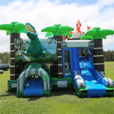 Jurassic Dinosaurs Park aufblasbares Joy-Sprunghaus mit Rutsche und abnehmbarem PVC-Pool